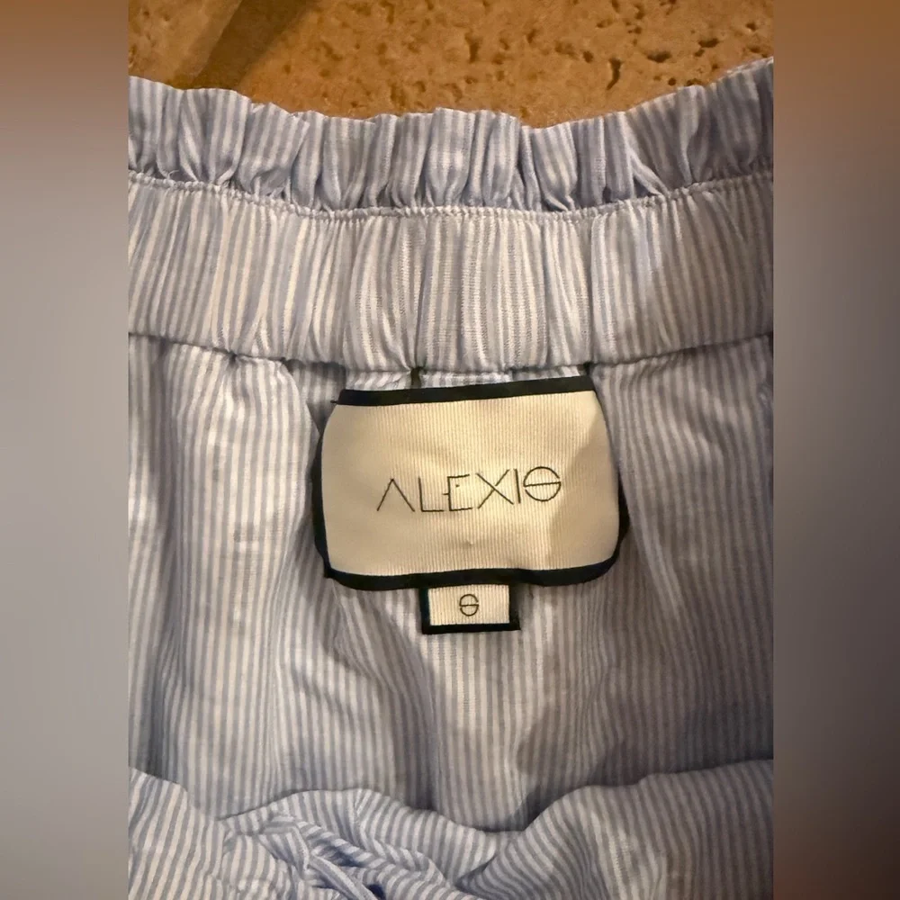 Alexis Off The Shoulder Striped White Blue Blouse